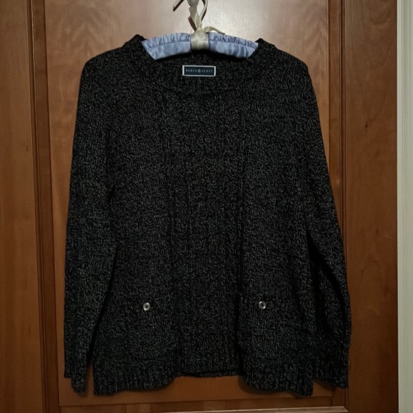 Karen Scott black heathered sweater - Picture 1 of 4